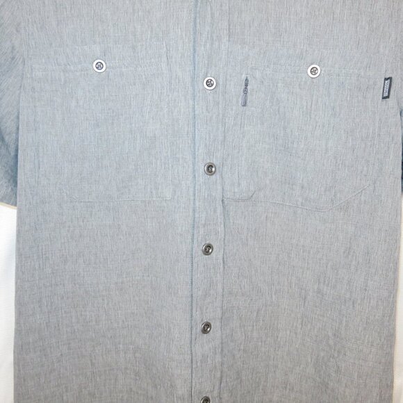 OR OUTDOOR RESEARCH WAYWARD GRAY NYLON BUTTON UP S/S SHIRT TOP MEN'S SMALL V020 - Picture 3 of 13